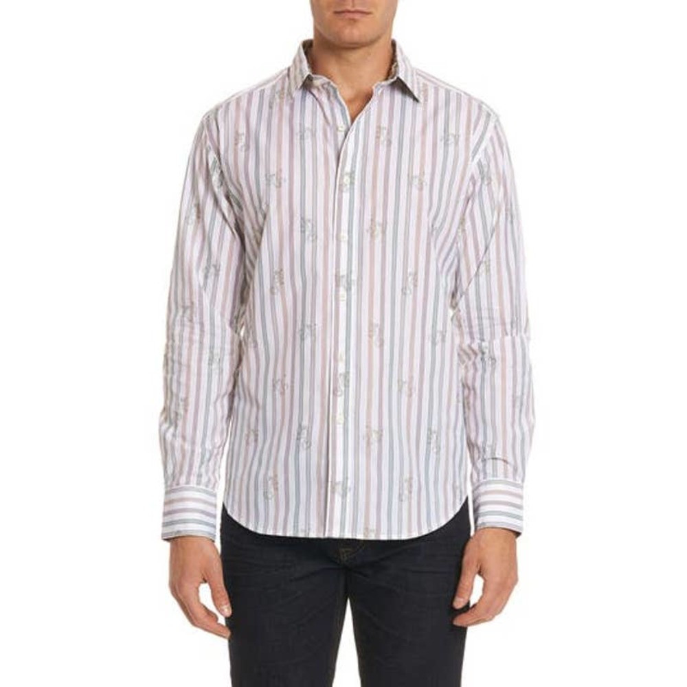 NWT Robert Graham Trinidad Monkey See Classic Fit Dress Shirt Size XL - Picture 2 of 7